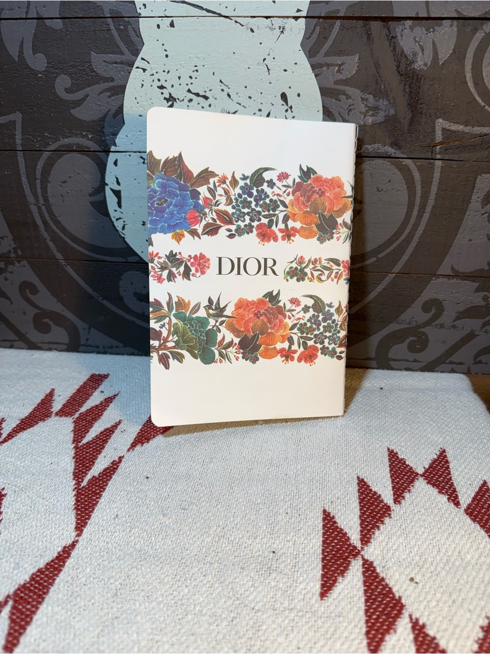 Christian Dior Floral Lined Journal Notebook Cream Colorful Botanical